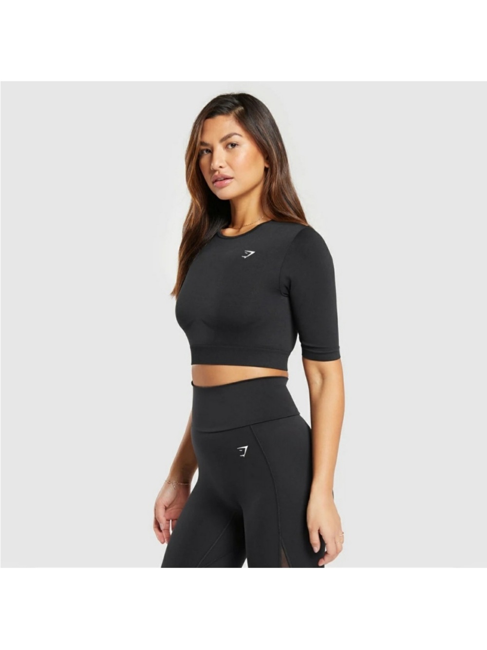 GYMSHARK EVERYDAY SEAMLESS CROP TOP Black Small